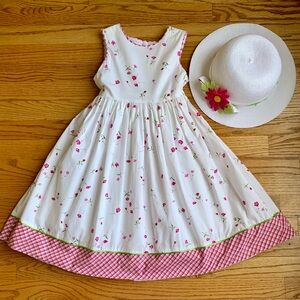 VTG 90's/Y2k Plum Pudding Ltd Sleeveless Easter Dress w/ Hat Size 6